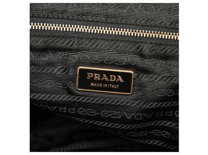 Borsa tote con placca logo triangolo Prada Nero - vista 5