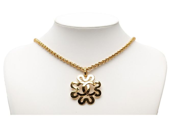 Collana Vintage Placcata Oro Chanel Coco Mark D'oro - vista 4