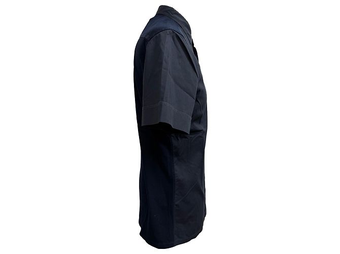 Ermenegildo Zegna Camicia a maniche corte a pannelli Z Zegna in cotone blu navy - vista 2