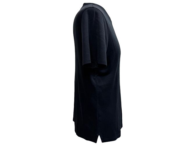 T-shirt girocollo Prada in cotone nero - vista 2