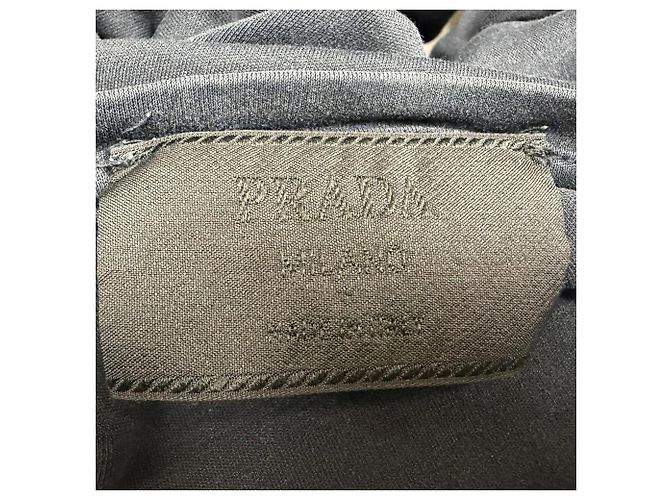 T-shirt girocollo Prada in cotone nero - vista 4