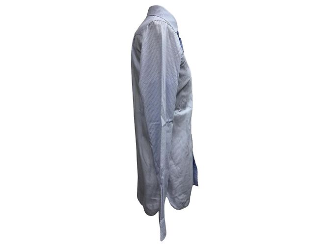 Ermenegildo Zegna Camicia a maniche lunghe con bottoni Z Zegna stampata in cotone azzurro - vista 2