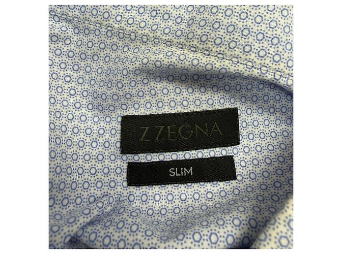 Ermenegildo Zegna Camicia a maniche lunghe con bottoni Z Zegna stampata in cotone azzurro - vista 4