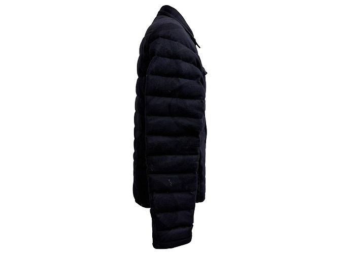 Etro Paisley Print Padded Jacket in Navy Blue Wool - view 2