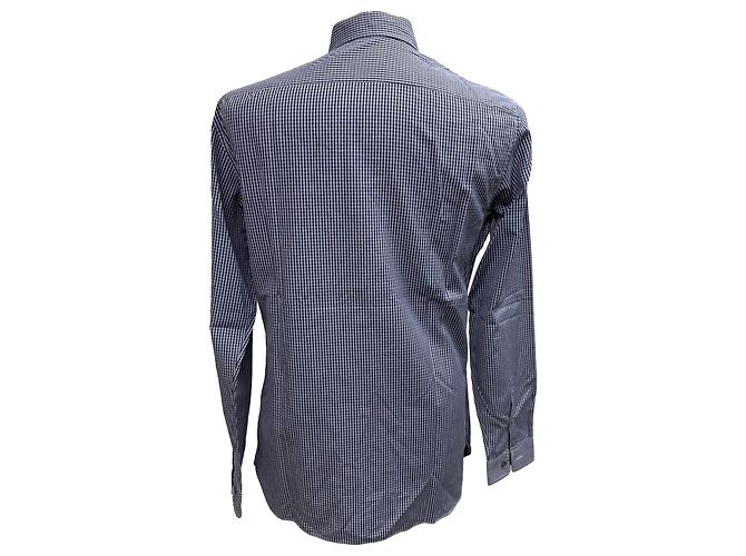 Ermenegildo Zegna Camicia a quadri Z Zegna in cotone blu Blu chiaro - vista 3