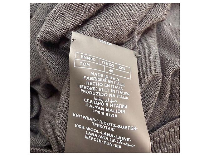Tom Ford Strick-Polo-Pullover aus schwarzer Wolle mit langen Ärmeln - Ansicht 5