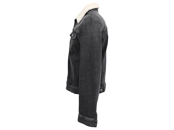 Chaqueta de mezclilla con cuello afeitado Dior en algodón negro - vista 2