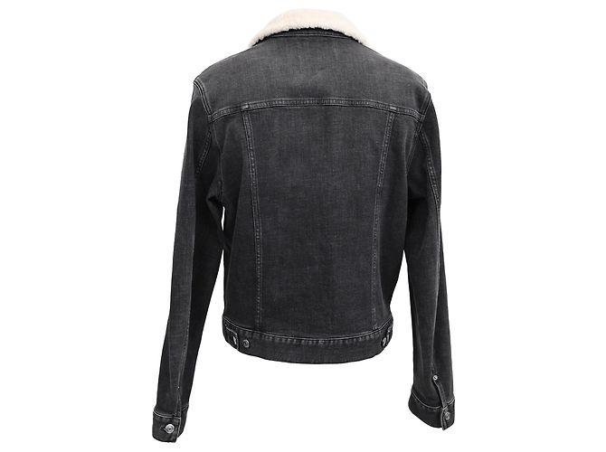 Chaqueta de mezclilla con cuello afeitado Dior en algodón negro - vista 3