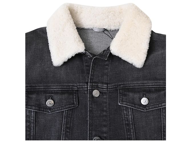 Chaqueta de mezclilla con cuello afeitado Dior en algodón negro - vista 5