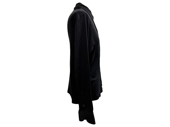 Camicia a maniche lunghe con bottoni Prada in cotone nero - vista 2
