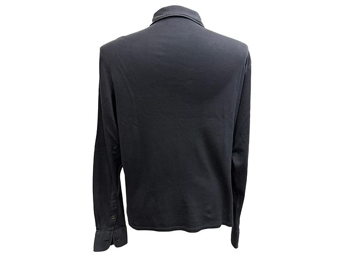 Camicia a maniche lunghe con bottoni Prada in cotone nero - vista 3