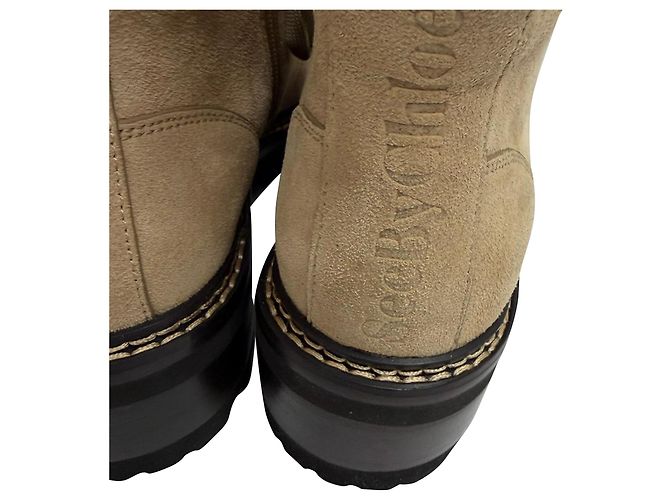 Mallory Combat Stiefeletten aus beigem Wildleder von See by Chloé - Ansicht 3