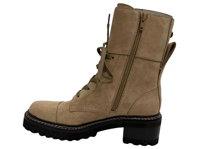 Mallory Combat Stiefeletten aus beigem Wildleder von See by Chloé - Ansicht 4