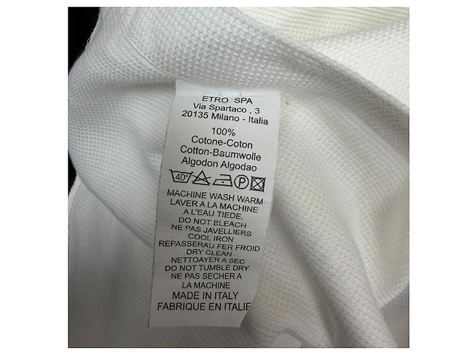 Camicia button-down a maniche lunghe in cotone bianco con texture a waffle Etro Crudo - vista 5