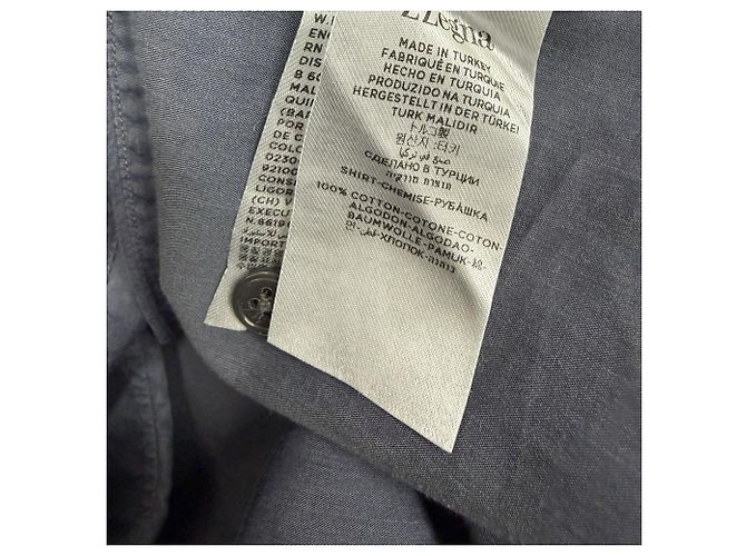 Ermenegildo Zegna Camicia a maniche lunghe con bottoni Z Zegna in cotone blu navy - vista 5