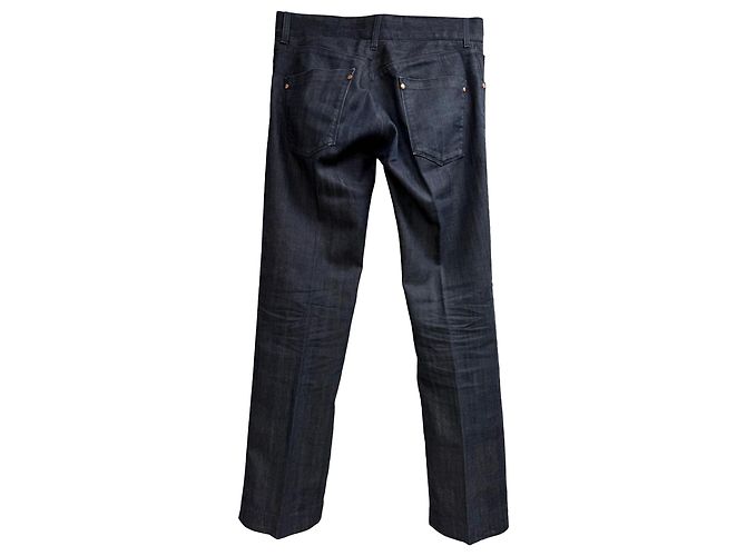Jeans a gamba dritta Dolce & Gabbana in denim blu navy - vista 2
