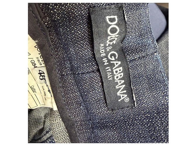 Jeans a gamba dritta Dolce & Gabbana in denim blu navy - vista 4