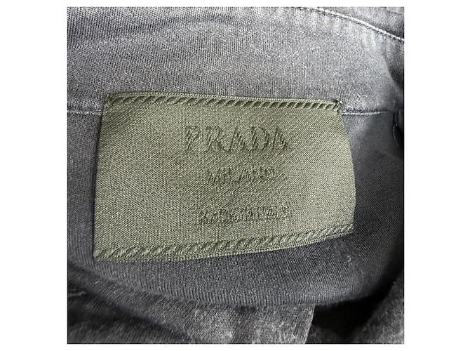Camicia a maniche lunghe con bottoni Prada in cotone blu navy - vista 5