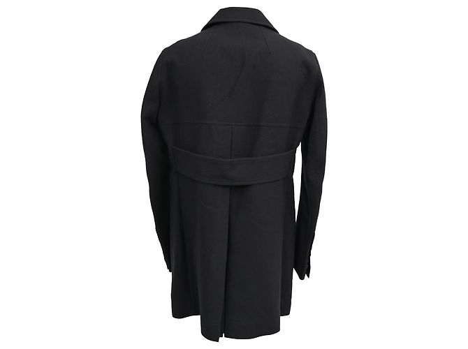 Rick Owens Double-Breasted Peacoat in Black Wool - view 3