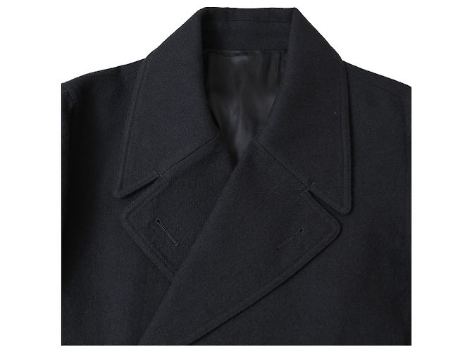 Rick Owens Double-Breasted Peacoat in Black Wool - view 5