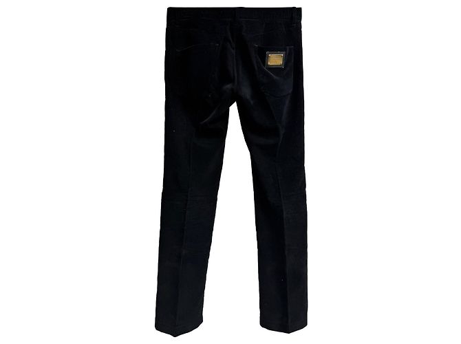 Pantaloni in velluto a coste neri in cotone di Dolce & Gabbana Nero - vista 2