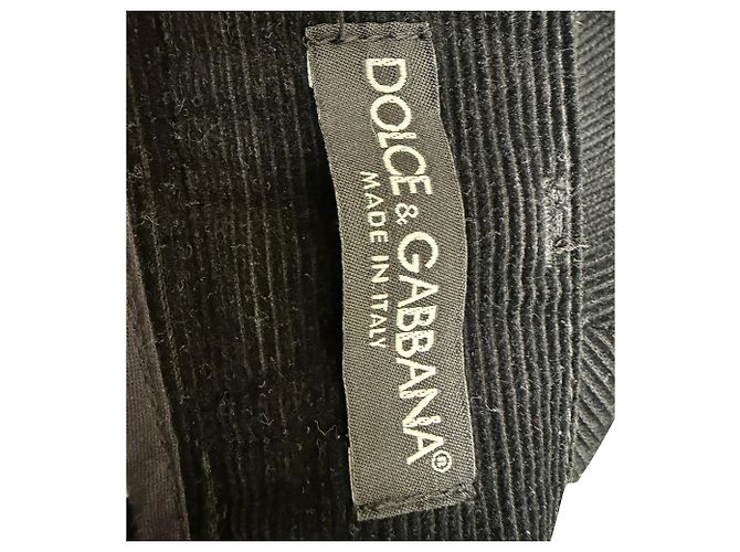 Pantaloni in velluto a coste neri in cotone di Dolce & Gabbana Nero - vista 4