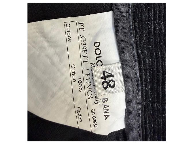 Pantaloni in velluto a coste neri in cotone di Dolce & Gabbana Nero - vista 5
