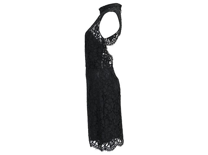 Mini-Kleid aus schwarzer Viskose mit Spitzenmuster von Sandro - Ansicht 2