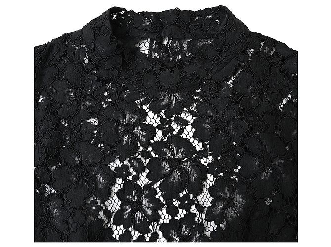 Mini-Kleid aus schwarzer Viskose mit Spitzenmuster von Sandro - Ansicht 5