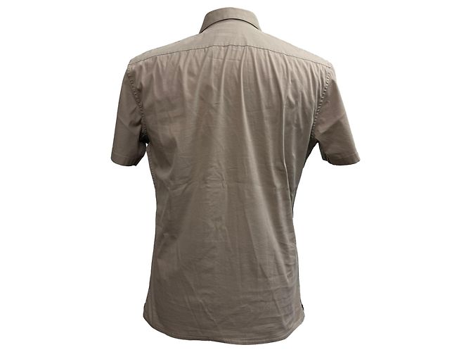 Camicia a maniche corte con bottoni Miu Miu in cotone beige - vista 4