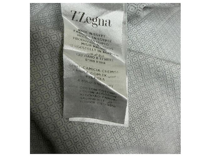 Ermenegildo Zegna Camicia a maniche lunghe con bottoni stampata Z Zegna in cotone grigio - vista 5