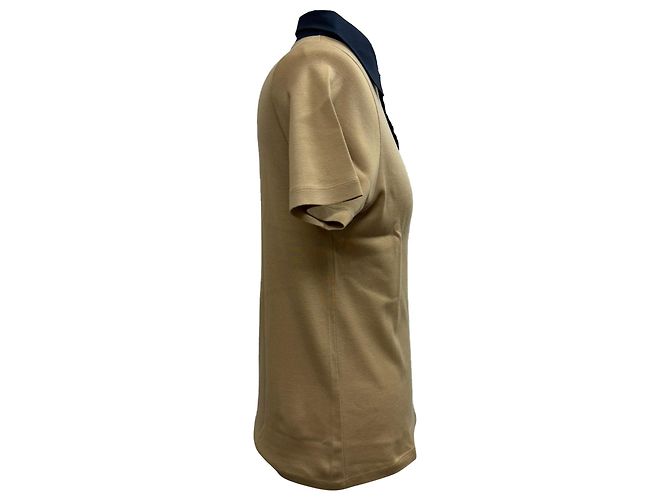 Polo a maniche corte Prada in cotone marrone - vista 2