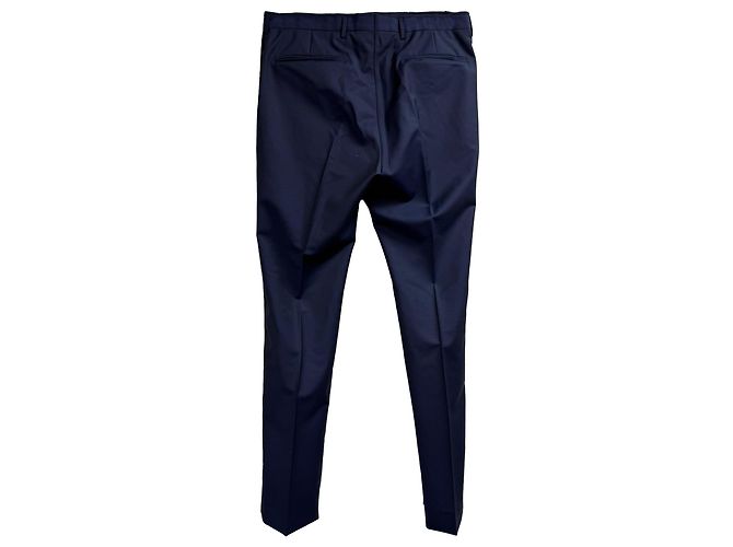 Pantaloni dritti Prada in lana blu navy - vista 2