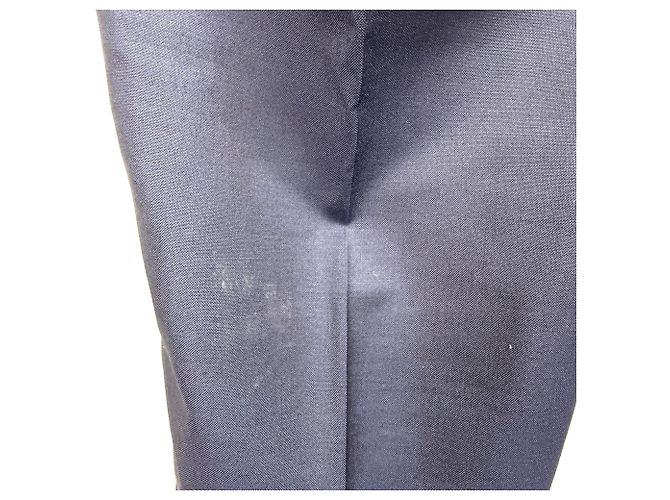 Pantaloni dritti Prada in lana blu navy - vista 3