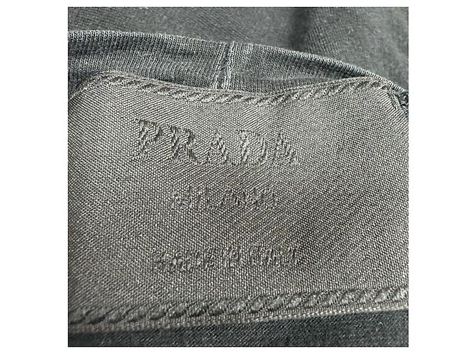 T-shirt a collo rotondo Prada in cotone nero - vista 4