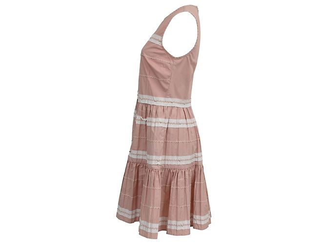 Vestido Mini Red Valentino en Algodón Rosa Castaño - vista 2