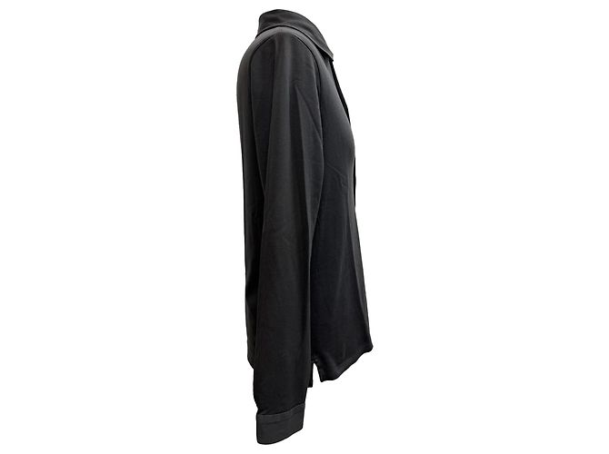 Camicia a maniche lunghe con bottoni Prada in cotone grigio - vista 2