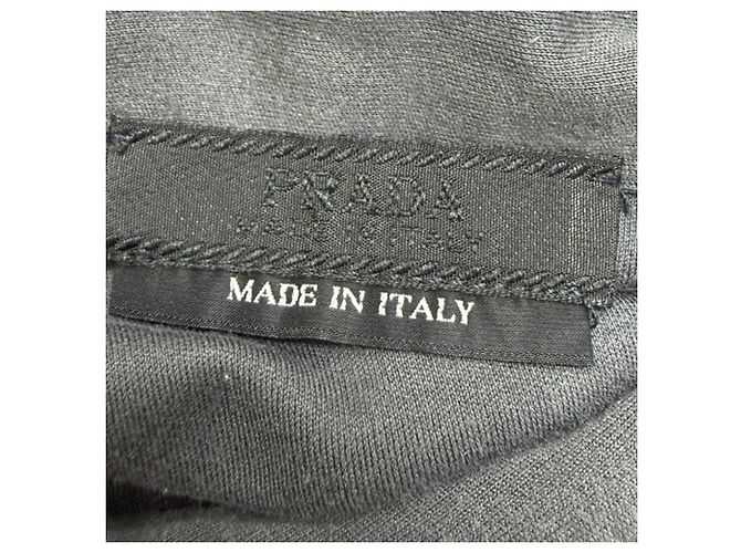 Camicia a maniche lunghe con bottoni Prada in cotone grigio - vista 4