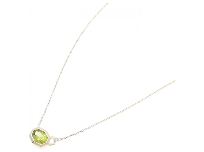 Autre Marque Collana in oro giallo K10 con peridoto e diamanti D'oro - vista 2