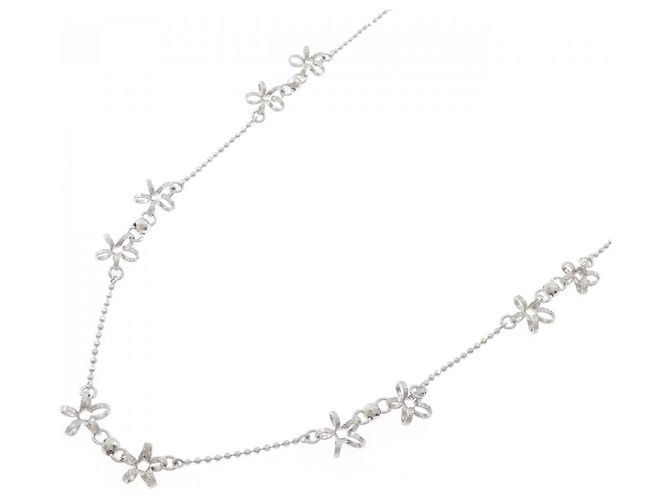 Autre Marque Collana a forma di fiore in oro bianco Au750 Argento - vista 2
