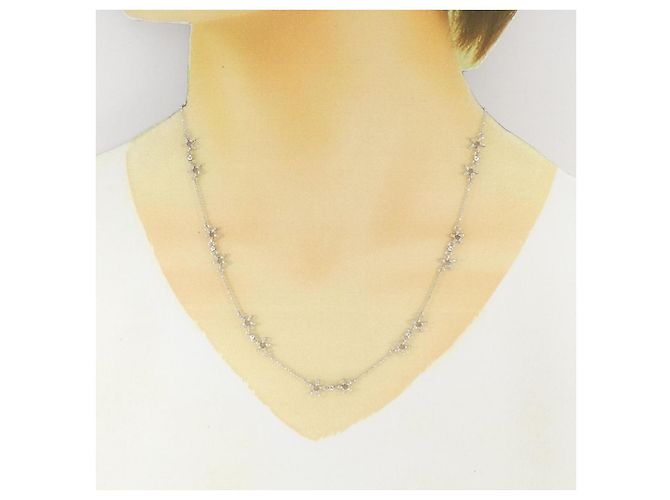 Autre Marque Collana a forma di fiore in oro bianco Au750 Argento - vista 5