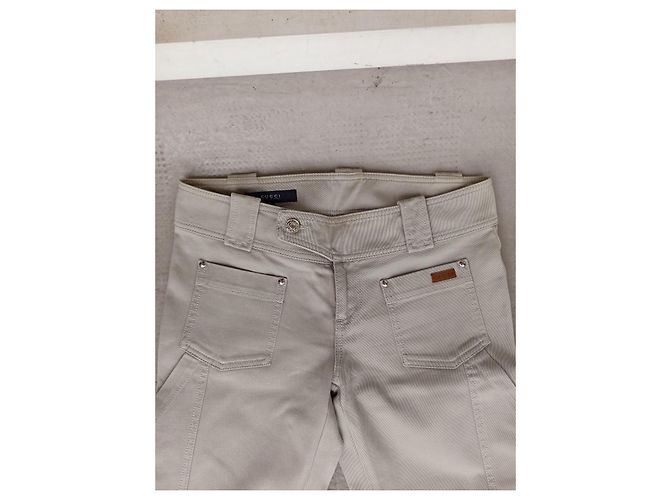 Jeans Gucci Beige in Cotone - vista 2