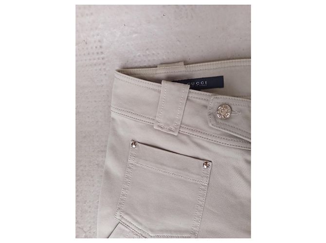 Jeans Gucci Beige in Cotone - vista 3