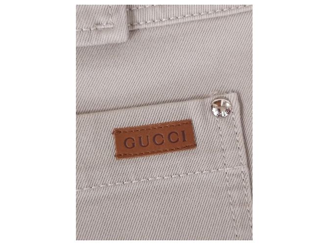 Jeans Gucci Beige in Cotone - vista 4