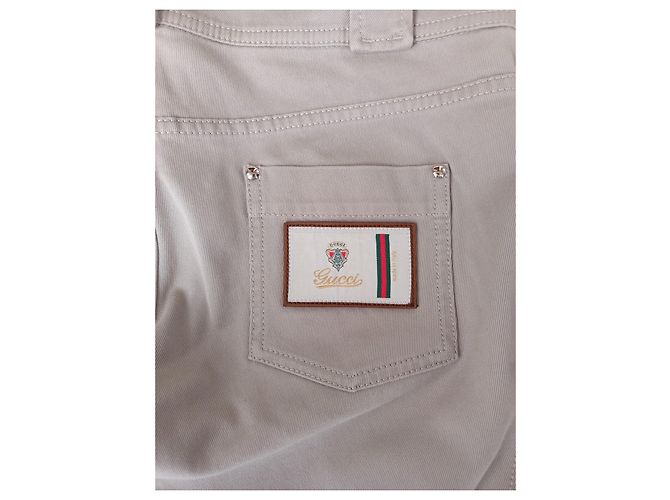 Jeans Gucci Beige in Cotone - vista 7