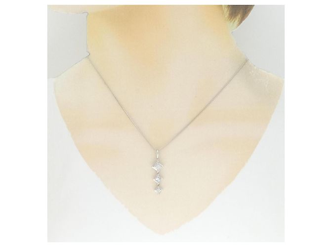 Autre Marque Colar de Diamante PT900 PT850 Prata - vista 6