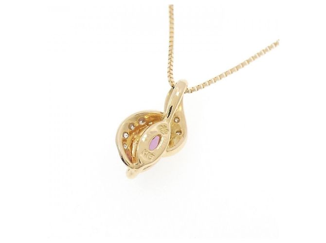 Autre Marque Au750 Granat-Diamant-Halskette Golden - Ansicht 4