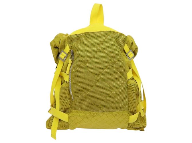 Zaino vintage in nylon Bottega Veneta Giallo - vista 2