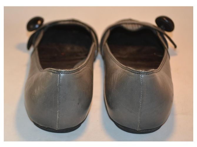 Bailarinas Miu Miu de cuero gris talla 37 - vista 3