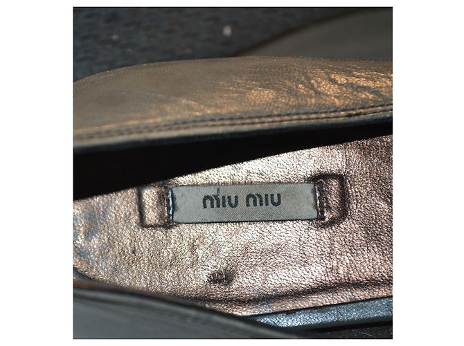 Bailarinas Miu Miu de cuero gris talla 37 - vista 5